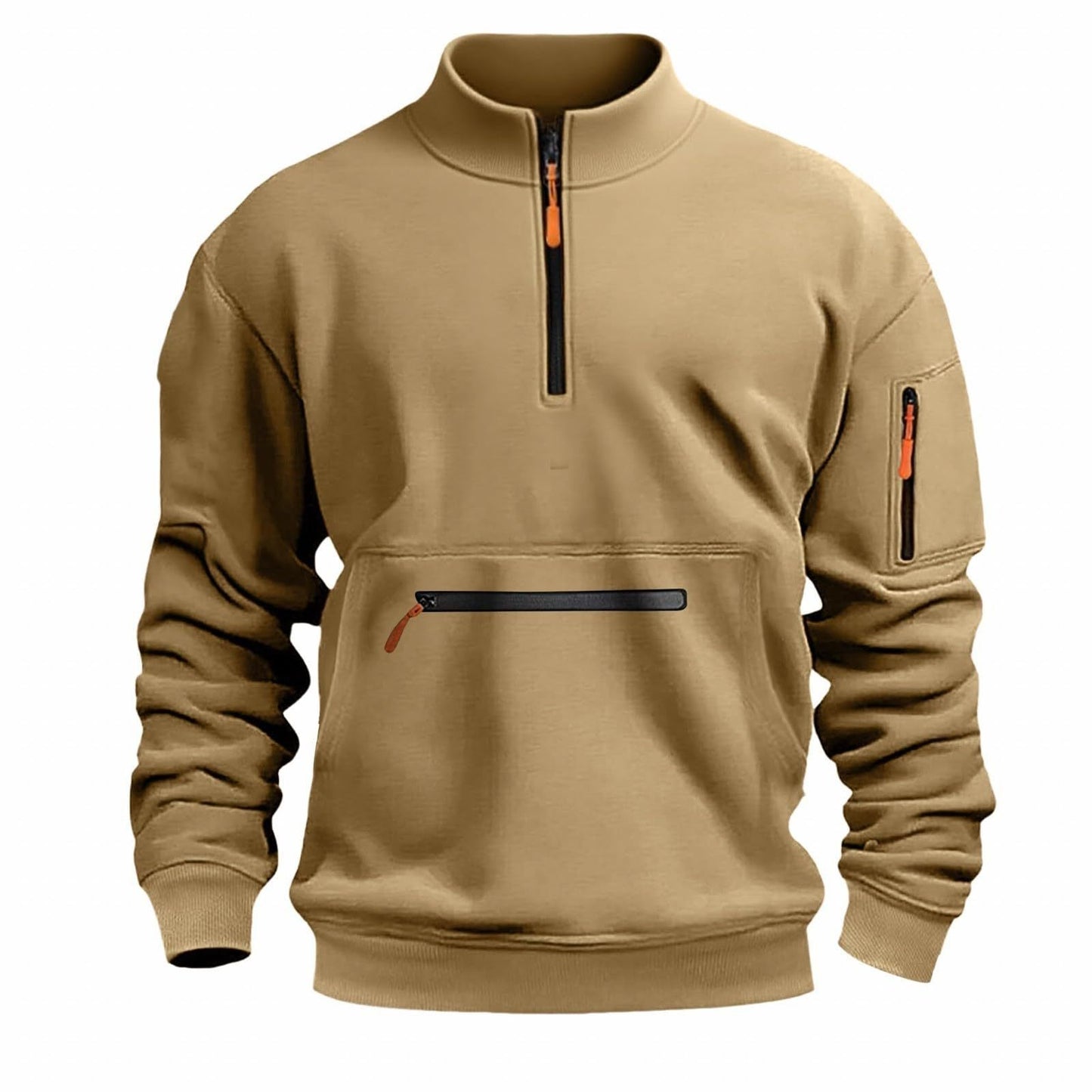 Herren Sweatshirt Reißverschluss Funktionsshirt Sportlich