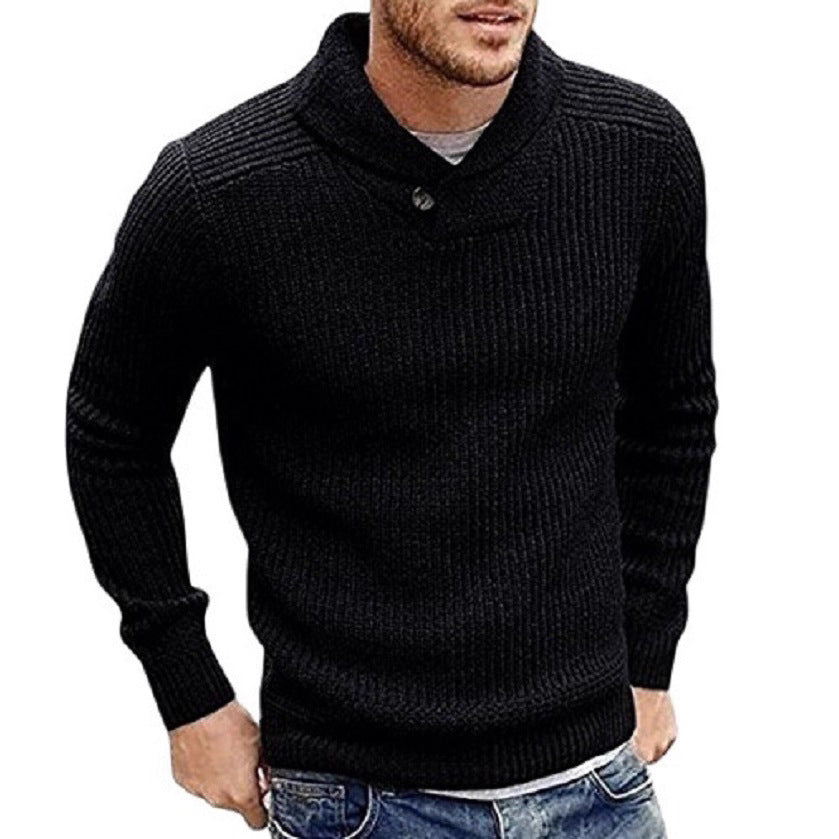 Herren Strickpullover Schalkragen Strukturiert Elegantes Design