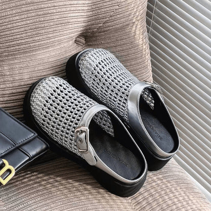 Damen Clogs Komfortabel Plateau Wabenmuster Schuhe