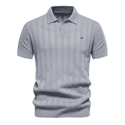 Herren Polo-Shirt Kurzarm Streifenmuster Modern