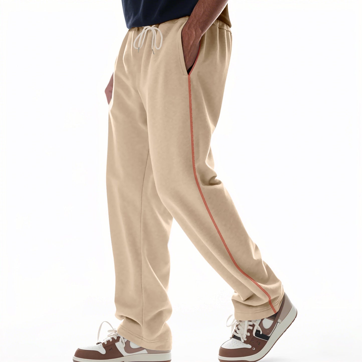 Bequeme Herren Jogginghose Reißverschluss Taschen Sportlich