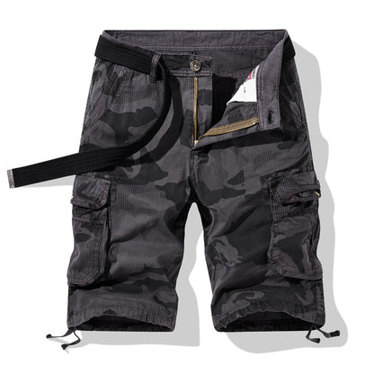 Herren Camo Shorts Cargo mit Seitentaschen und Verstellbund