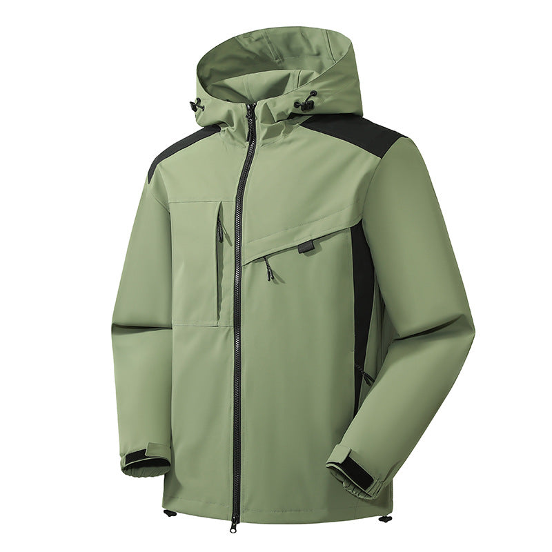 Herren Outdoor-Jacke Wasserdicht mit Kapuze und Reißverschlüssen - BerlinGlamour