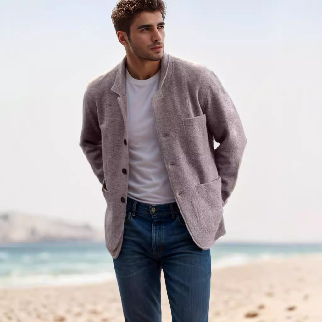 Herren lässige Wolljacke mit praktischen Taschen und Knopfverschluss Berlinski Glamour.