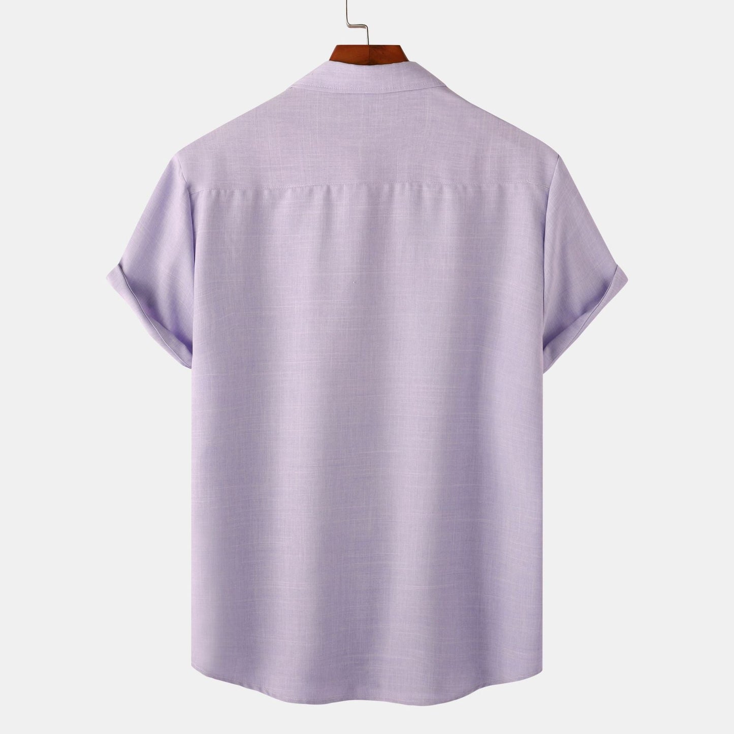 Herren Kurzarmhemd Modern Slim Fit Stehkragen