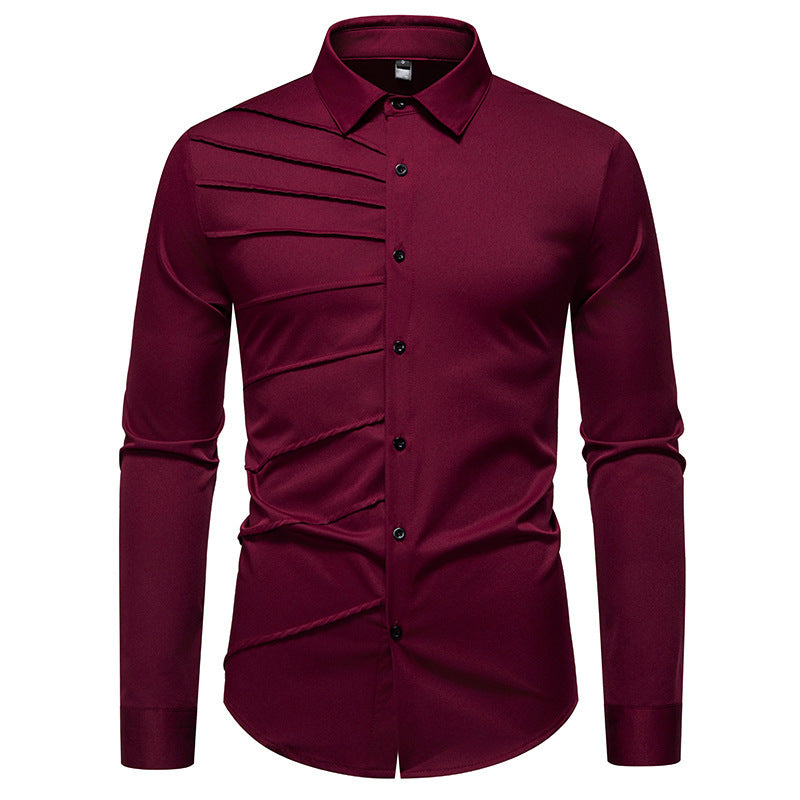 Herren Langarmhemd Rippendesign Modern Berlin Style