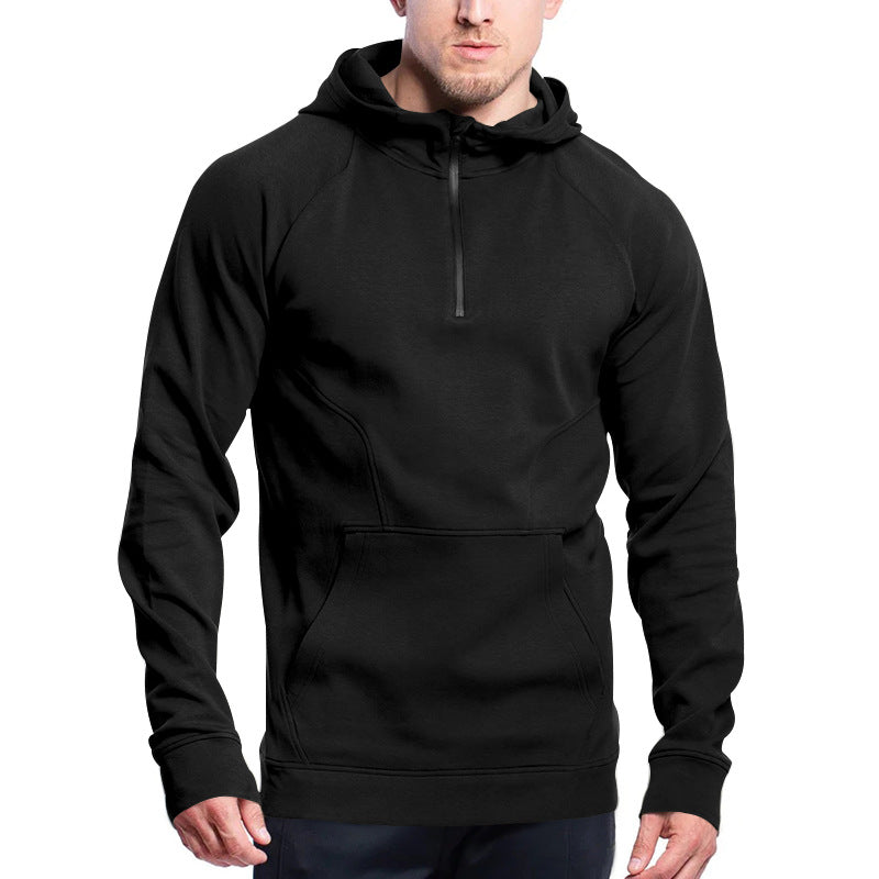 Herren Funktionshoodie Sportlich Mit Taschen Und Reißverschluss