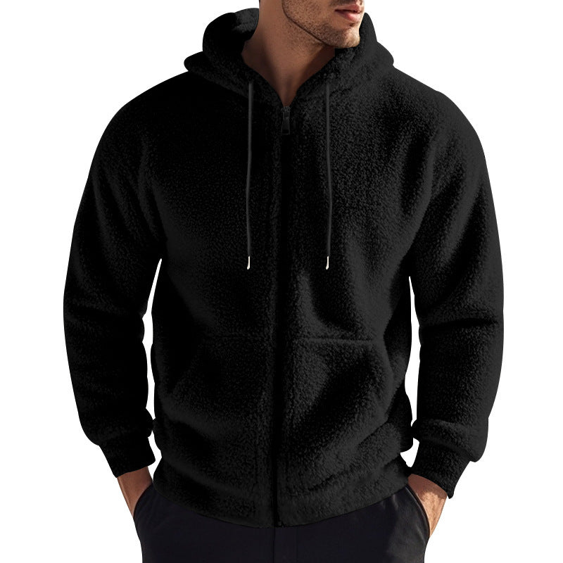 Männer Fleecejacke Kapuze Warm Kuschelig - BerlinGlamour