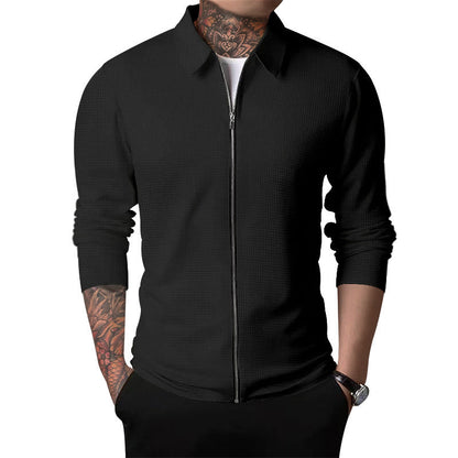 Moderner Herren Zip-Pullover Leicht Elegant