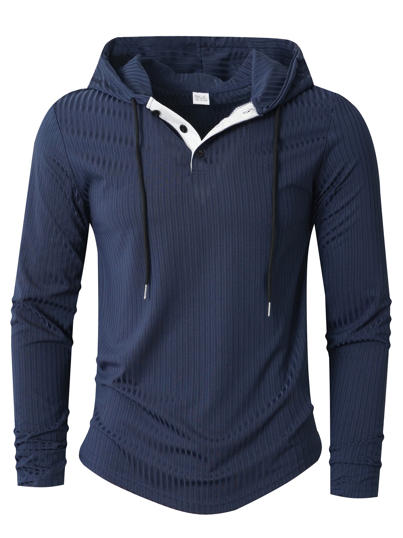 Herren Hoodie Langarm Sportlich Strukturiert Grau