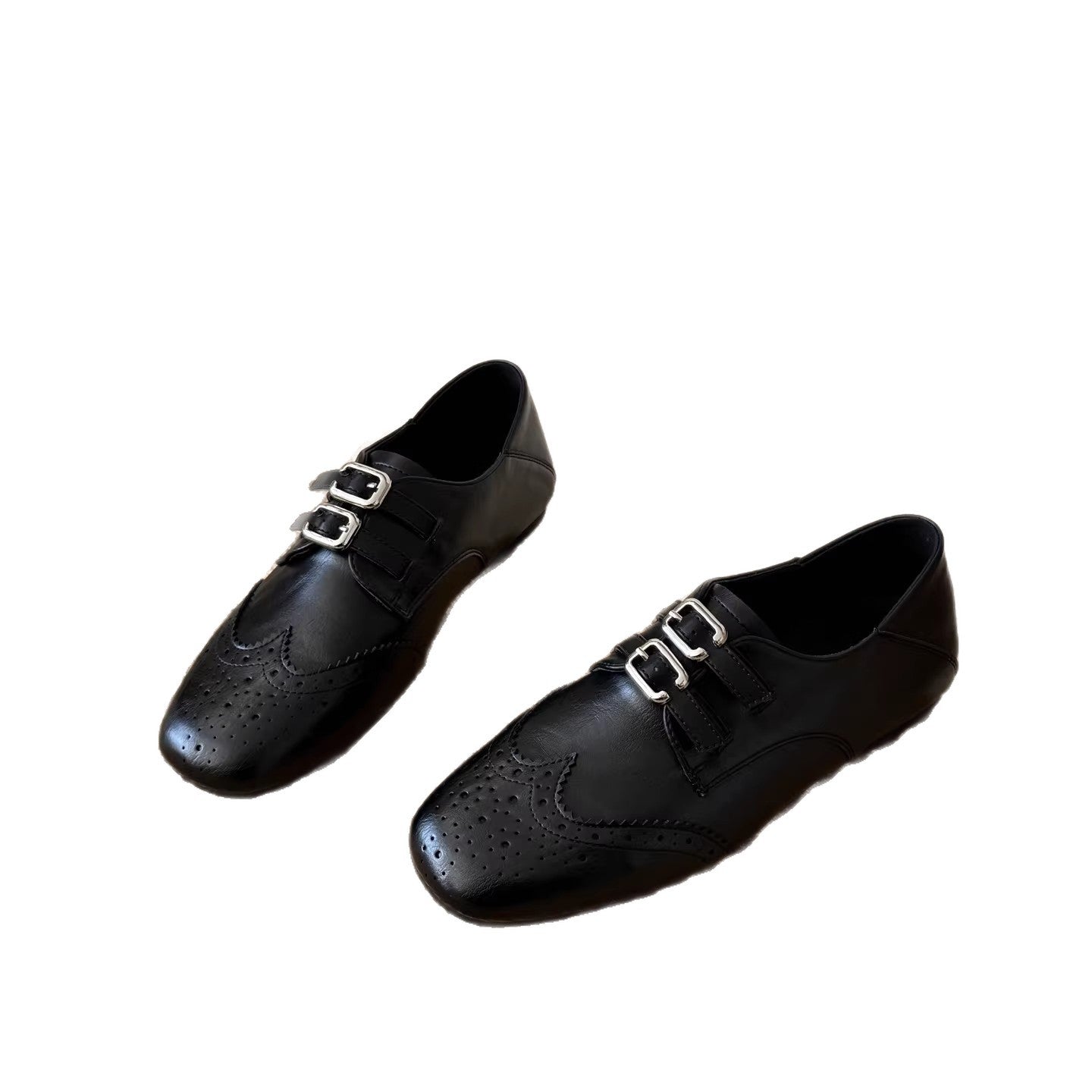 Damen Schnürschuhe Elegante Perforiert mit Doppelschnalle