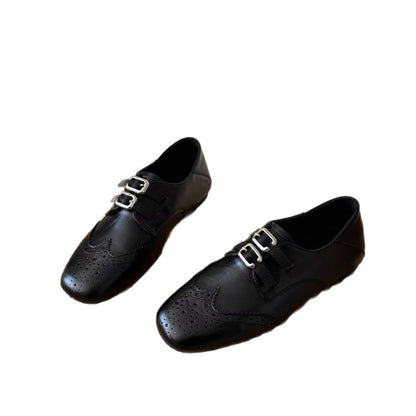 Damen Schnürschuhe Elegante Perforiert mit Doppelschnalle