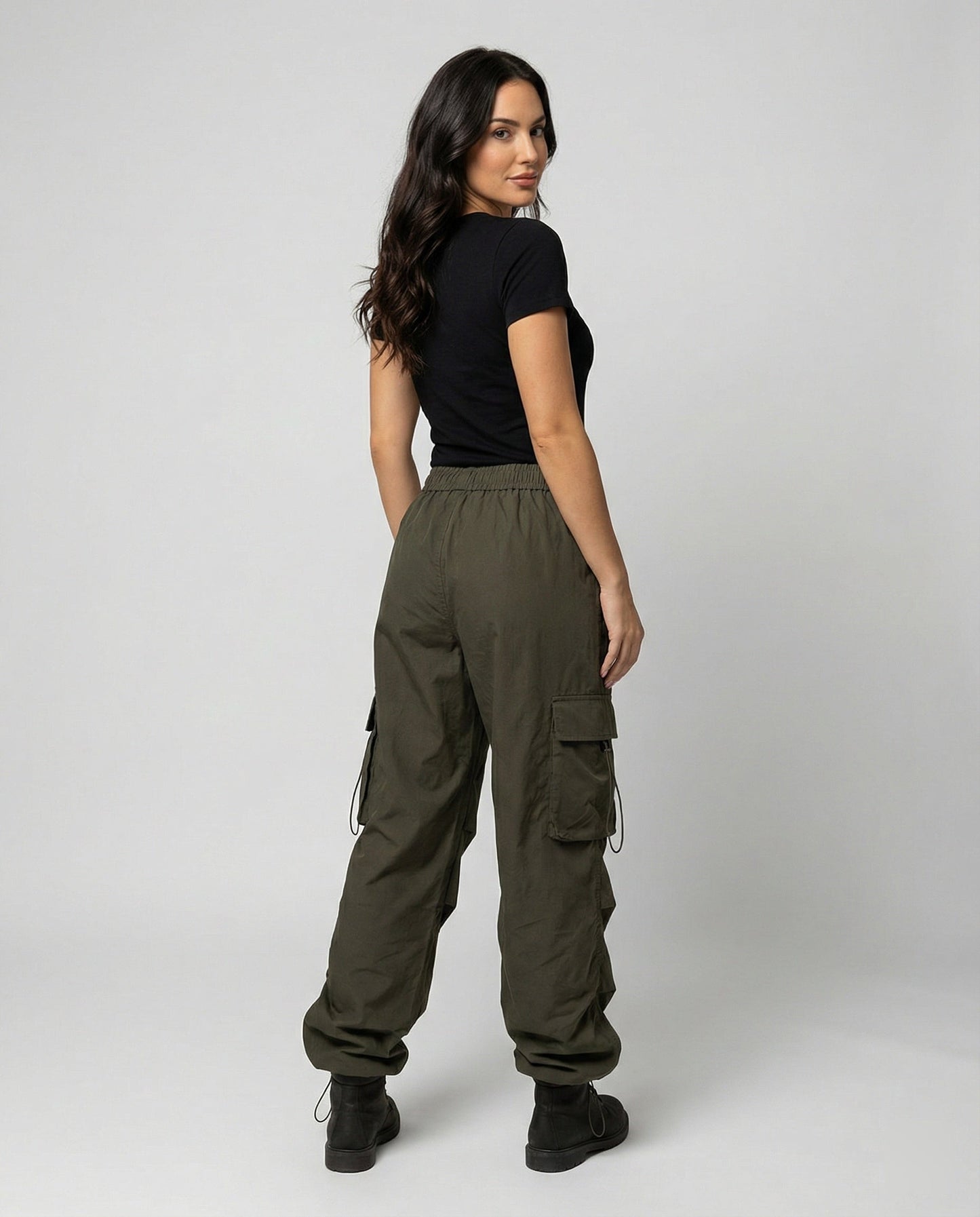 Cargohose Damen Hohe Taille Klassisch Verstellbar