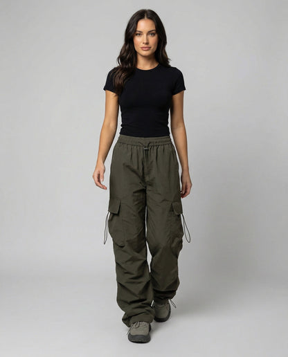 Cargohose Damen Hohe Taille Klassisch Verstellbar