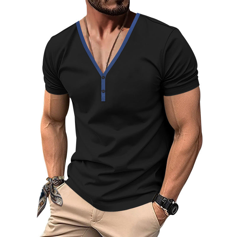 Herren Kurzarm-Shirt Modern mit Knöpfen und Stylish-Look