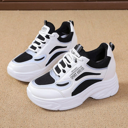 Damen Sneaker Sportlich Hohe Sohle Atmungsaktiv - BerlinGlamour