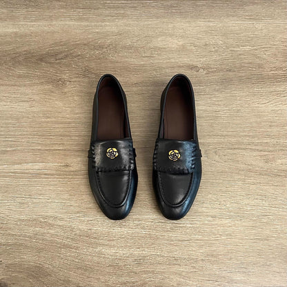 Damen Mokassins Blumen Verzierung Elegante Schuhe