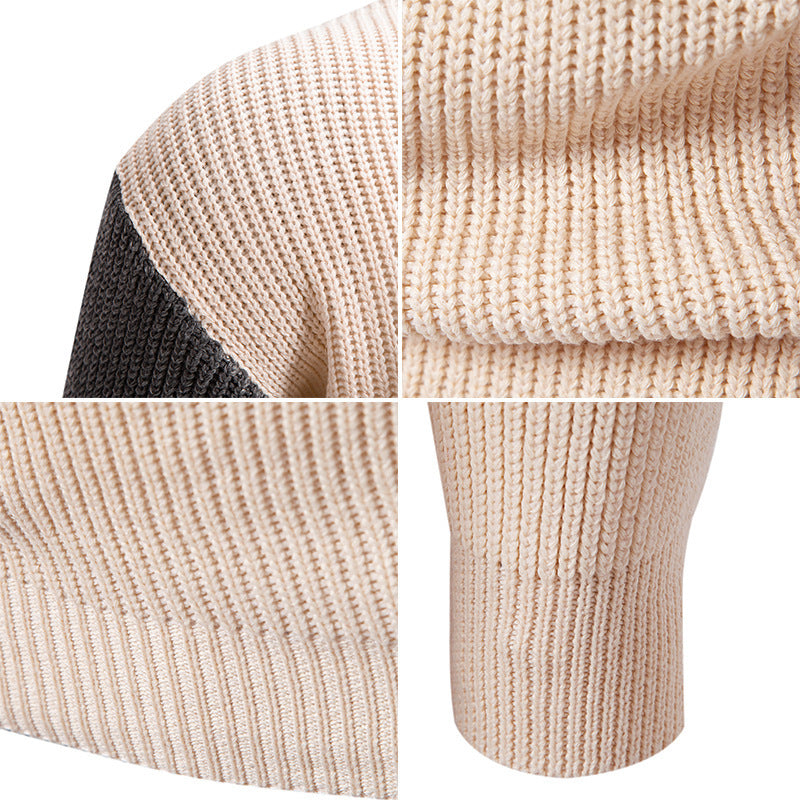 Herren Rollkragenpullover Modern Grafisches Design Farbblock