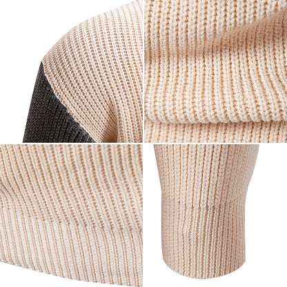 Herren Rollkragenpullover Modern Grafisches Design Farbblock