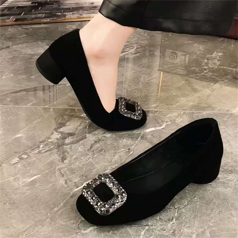Damen Ballerinas mit Glitzer Schleife Schwarz