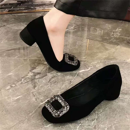 Damen Ballerinas mit Glitzer Schleife Schwarz