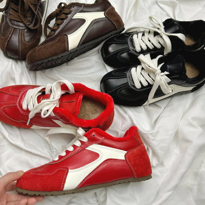 Damen Sneaker Warm Kunstfell Rutschfest Sportlich
