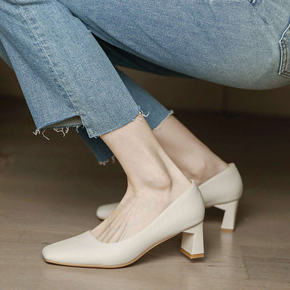 Damen Pumps Quadratischer Absatz Elegante Schuhe
