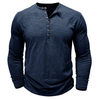 Herren Langarmshirt Mit Knöpfen Elegantes Design