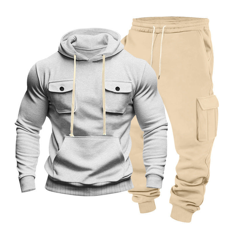 Herren Kapuzenpullover Set mit Cargo-Hose Streetwear Style