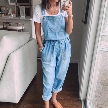 Damen Overall Denim Verstellbar Elegant