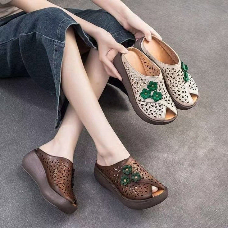 Damen Clogs Bequem mit Blumenmuster atmungsaktiv - BerlinGlamour
