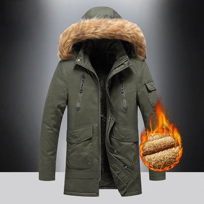 Herren Winterjacke Isoliert Warm mit Kunstfellkragen - BerlinGlamour