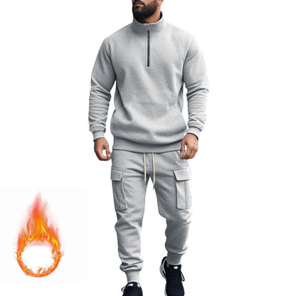 Herren Sportanzug Kapuzenjacke mit Reißverschluss und Taschen