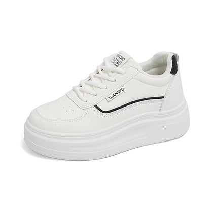 Damen Plateau Sneaker Hoch Glatt Elastisch
