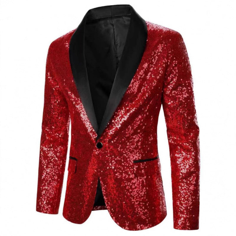 Herren Pailletten Sakko Glamour Schwarz - BerlinGlamour