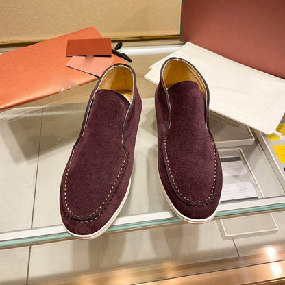Damen Mokassins aus Wildleder Bequem Slip-On Schuhe