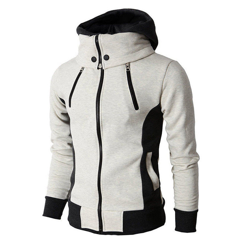 Herren Kapuzenjacke Modern Kontrast Einsätze Trendy