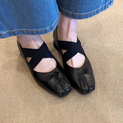 Damen Mokassins Elegant Lederschuhe mit Zehenschutz Modern