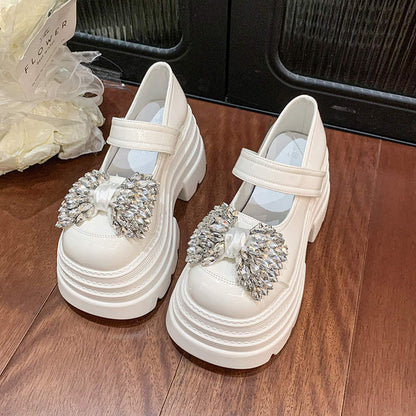 Damen Ballerinas Komfortabel Glitzer Schleife