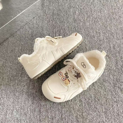 Damen Sneaker Kuschelig Warm mit Dekor