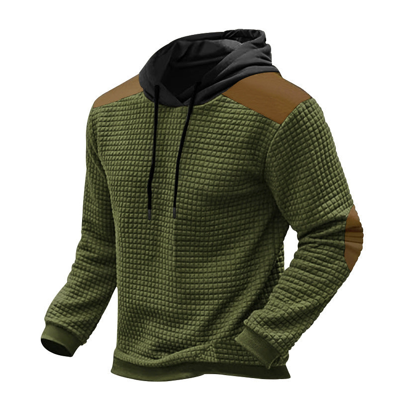 Herren Kapuzenpullover Strukturiert Kontrast Details Modern