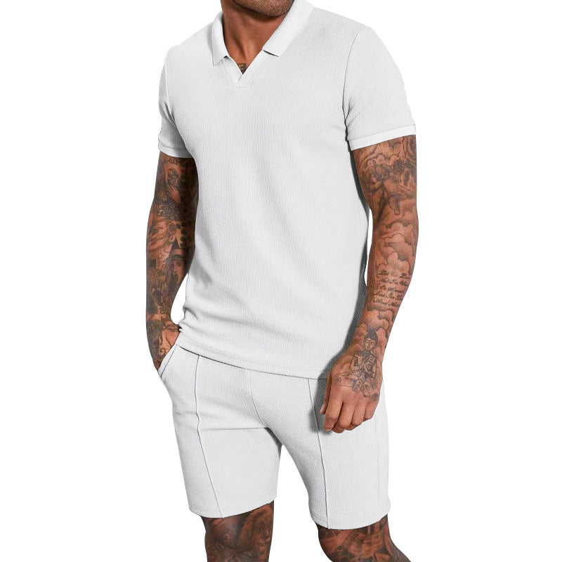 Herren Sportset Polohemd und Shorts atmungsaktiv Leicht
