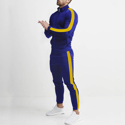 Herren Sportanzug Hochkragen Streifen Design