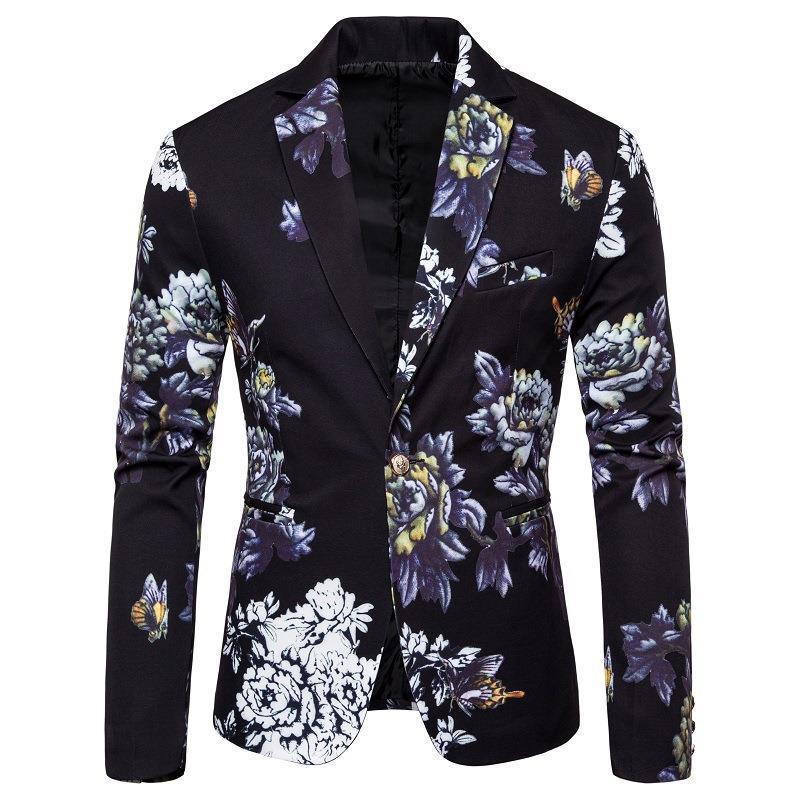 Eleganter Herrenblazer mit Blumenmuster Modern - BerlinGlamour