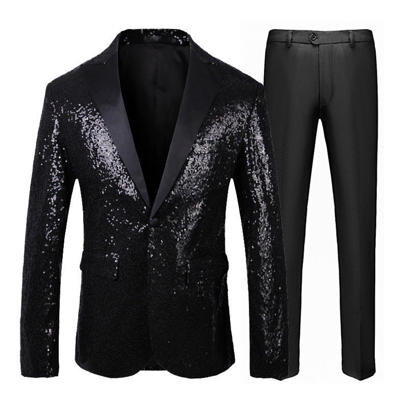 Herren Smoking Anzug Elegant Schwarzes Set