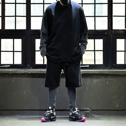 Herren Freizeit-Set mit Oversized T-Shirt und lockeren Shorts Modern