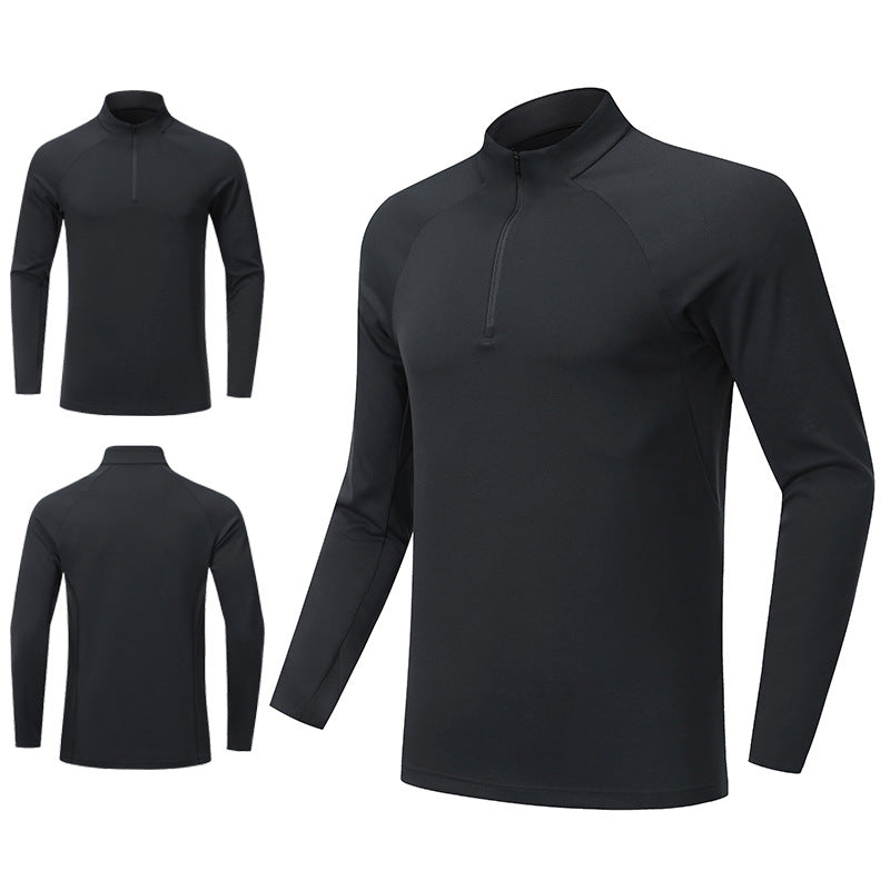 Herren Langarmshirt Funktionshemd mit Reißverschluss Sportlich