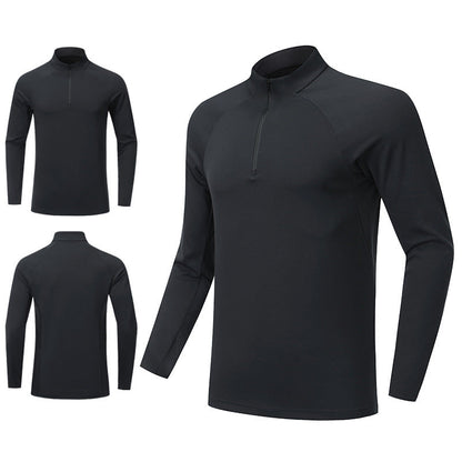 Herren Langarmshirt Funktionshemd mit Reißverschluss Sportlich