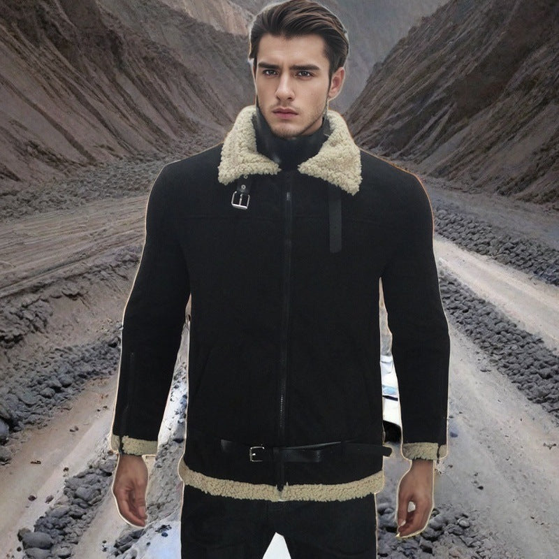 Lederjacke Herren Shearling Warm Modern Design