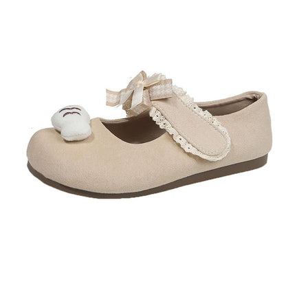 Damen Ballerinas niedlich mit Tiermotiv und verstellbarem Riemen